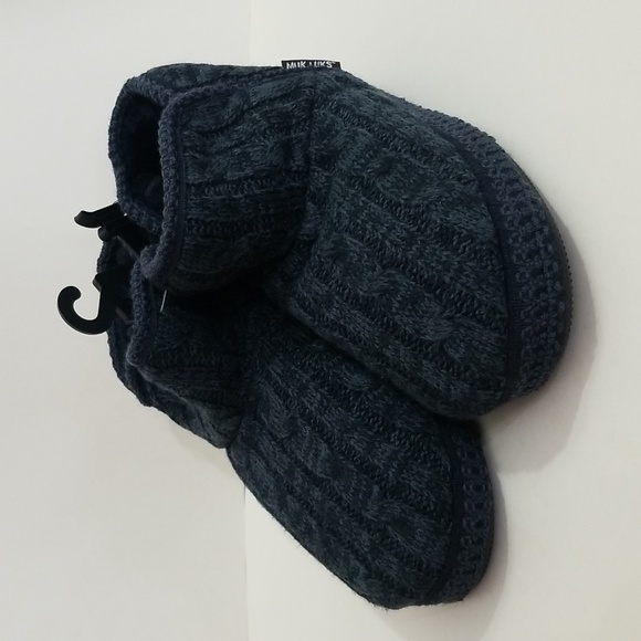 Muk Luks Shoes - Muk Luks Navy Blue Women's Comfy Faux Fur Slippers Size Large